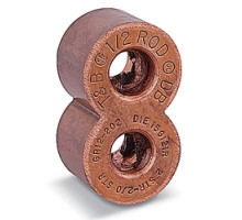 THOMAS & BETTS  GR58-202                 E-Z-Ground Figure 8 Copper Compression Ground Rod Tap Connector, Cable Range 2 AWG - 2/0 AWG, Ground Rod 5/8