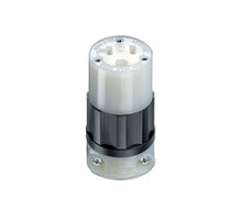 LEVITON  5369-C                 20 Amp, 125 Volt, Connector, Industrial Grade, Straight Blade, Grounding - Black/White