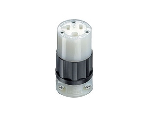 LEVITON  5369-C                 20 Amp, 125 Volt, Connector, Industrial Grade, Straight Blade, Grounding - Black/White