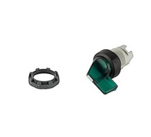 ABB  M3SS8-11G   Modular 2 position selector switch with green illuminated actuator and 22mm mounting, actuator position is momentary with spring return from A to B