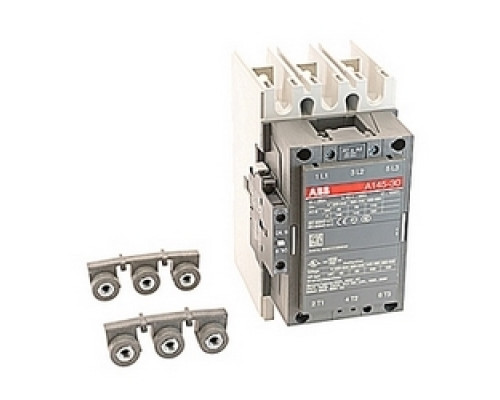 ABB  A145-30-11-36   3 pole, 230 amp, non-reversing across the line contactor with 220V AC coil and 1 NO and 1 NC auxiliary contacts