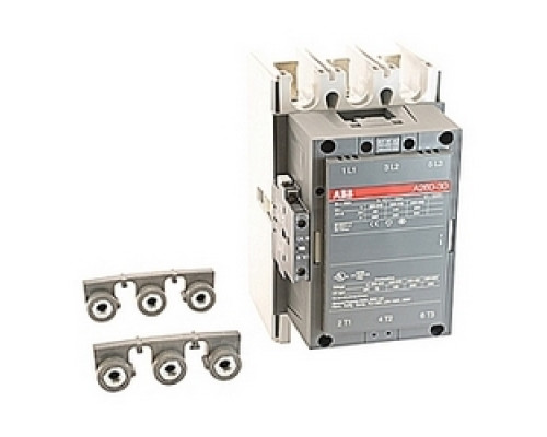 ABB  A260-30-11-85   3 pole, 400 amp, non-reversing across the line contactor with 400-415V AC coil and 1 NO and 1 NC auxiliary contacts