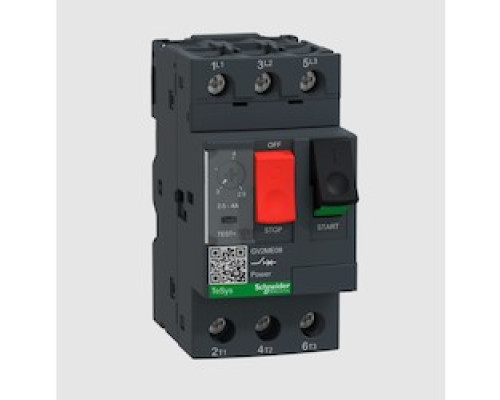 SCHNEIDER ELECTRIC  GV2ME08   MOTOR CIRCUIT BREAKER, TESYS DECA, 3P, 2.5-4 A, THERMAL MAGNETIC,SCREW CLAMP