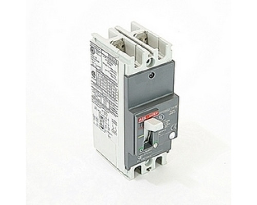 ABB  A1A060TW-2   2 pole, 60 amps rated at 240V AC and 250V DC, fixed trip point molded case circuit breaker, with a thermal magnetic trip device and 10kA at 240V AC and 5kA at 250V DC interrupt current rating