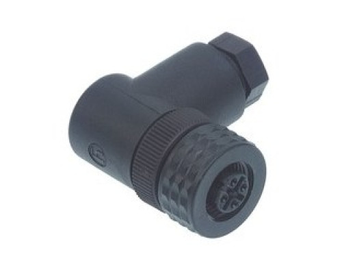 HIRSCHMANN  933726100   ELWIKA 4012 K PG7; Angled Cable Socket, unassembled, strain relief by means of clamping cage, plastic coupling nut, 4 contacts