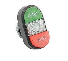 ABB  MPD15-11C   Modular green and red illuminated double pushbutton with START/STOP markings, clear indicator light and 22mm mounting