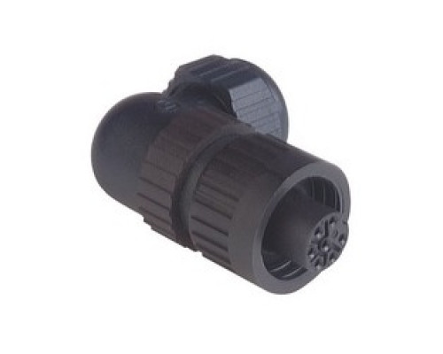 HIRSCHMANN  934131100   CA 6 W LD; Angled Cable Socket, integrated strain relief, 6 contacts + PE, black housing, 10A, 250V AC/DC