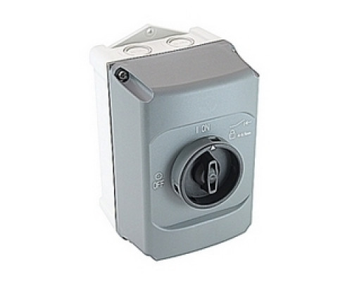 ABB  IB132-G   Black molded plastic enclosure with On/Trip /Off marking and protection according to NEMA 12 and IP 65 for use on type MS116 and 132 manual motor controllers