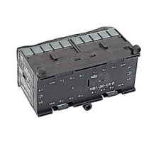 ABB  VB7-30-01-P84   3 pole, plus 2 NC auxiliary contacts, 16 amp, mechanically interlocked miniature contactor, 110-127V AC coil and pinted circuit board mounting and terminals