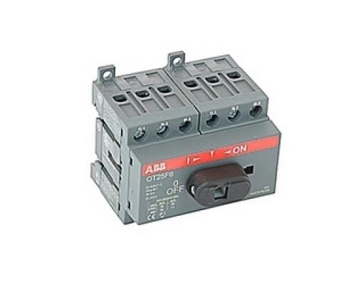 ABB  OT25F6   6 pole, 25 amps rated at 600 V AC, UL 508, open non-fusible disconnect switch