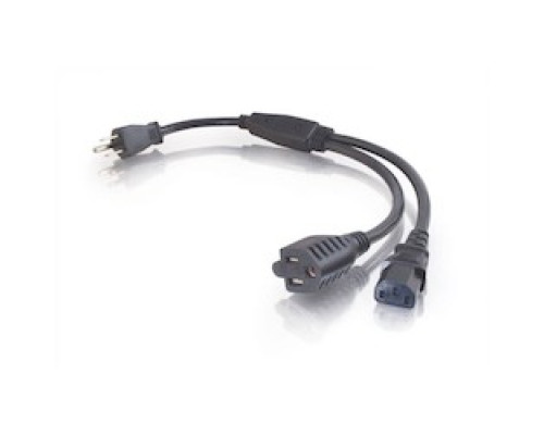 C2G  CG29810  29810                 1.5 ft. Power Splitter-5-15P To 5-15R+C13