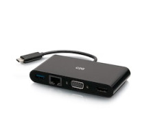 C2G  C2G29829                 USB-C to HDMI VGA RJ45 Adapter White