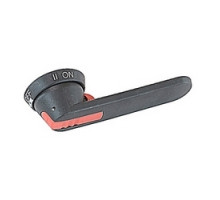 ABB  OHB145J12E011   Black 3 position pistol handle with I/O/II and On/OFF/On markings and protection according to NEMA 1, 3R, 12 and IP65