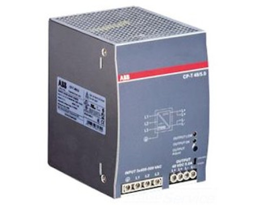 ABB  1SVR427055R0000   3-phase DIN power supply, CP-T Range switch mode; 340-575 V AC / 480-820 V DC input, 24 V DC / 10 A output