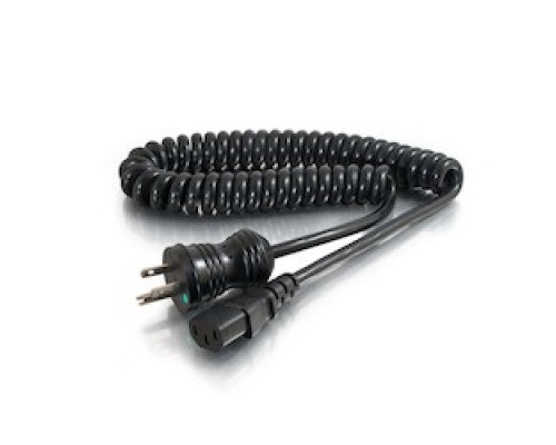 C2G  CG48064  48064                 4 ft. 18AWG Hospital Power Cord Coiled, 5-15P-C13, Black