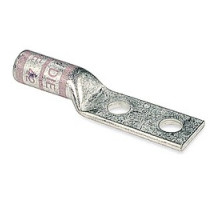 THOMAS & BETTS  54859BEPH                 Copper Two-hole Lug, Long Barrel, Peep Hole, Max 35kv, Wire Size 1/0 AWG, 1/4 Inch Bolt Size, 5/8 Inch Hole Spacing, Tin Plated, Die Code 42, Die Color Code Pink