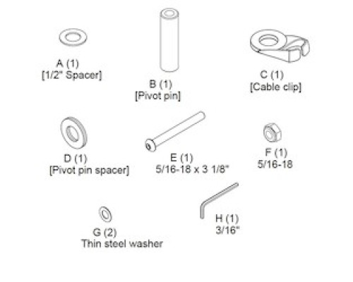 CHIEF MANUFACTURING  KRA241S                 KX / K1 / K2 Arm Hardware Kit SLV