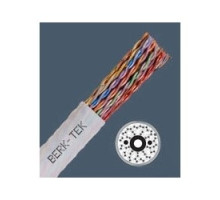 BERK-TEK  10061456   UTP Cable, Non-Plenum, 24 AWG, Cat 5E, 25-Pair, 1000’ Length, Bare Copper Conductor, FEP Insulation, Flame Retardant PVC Jacket, Gray, Indoor