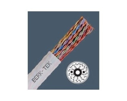 BERK-TEK  10061456   UTP Cable, Non-Plenum, 24 AWG, Cat 5E, 25-Pair, 1000’ Length, Bare Copper Conductor, FEP Insulation, Flame Retardant PVC Jacket, Gray, Indoor