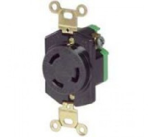 COOPER WIRING DEVICES  L530R   Hart-Lock Commercial Grade Receptacle, 30A 125V, NEMA L5-30, 2-Pole, 3-Wire Grounding, Polycarbonate