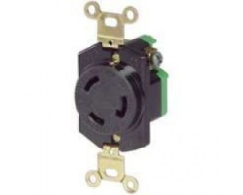 COOPER WIRING DEVICES  L530R   Hart-Lock Commercial Grade Receptacle, 30A 125V, NEMA L5-30, 2-Pole, 3-Wire Grounding, Polycarbonate