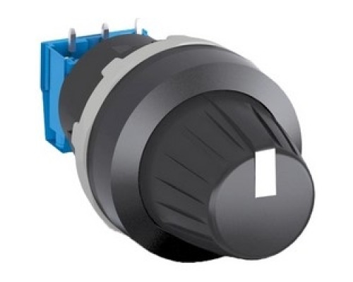 ABB  MT-310B   Modular Potentiometer, Knob, 10 Kilo Ohm Resistance, Non-Illuminated, Chrome Metal, Black, 0.030 M Length x 0.057 M Width x 0.030 M Height