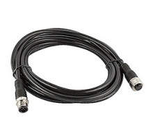 ABB  2TLA020056R2100   Extension cable 3 meters, black PVC jacket with straight 5 pole M12 male/female connectors, 22AWG conductors, overall braid shield