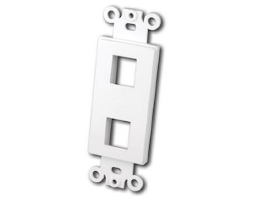 VANCO  820322                 Decor Style Multi-Media Wall Plate Inserts, 2 Ports & White