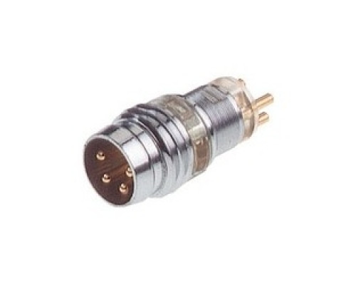 HIRSCHMANN 933158001  ELST 4408 RV LH; Appliance connector for M8 sensors, snap or screw locking, press-in tube mounting, aperture for mini-LED display window , metal-casing, 4 contacts, male, 3A, 30V, hollow pins