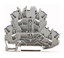 WAGO CORPORATION  2002-2208   Double-deck Terminal Block; 4-conductor Through Terminal Block; L; Without Marker Carrier; Suitable For Ex E II Applications; Internal Commoning; Conductor Entry With Violet Marking; For Din-rail 35 X 15 And 35 X 7.5; 2.5