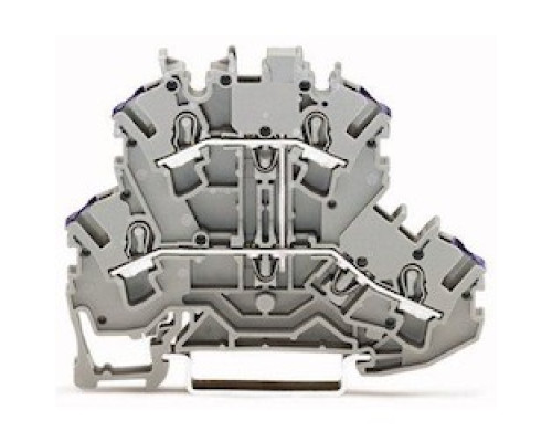 WAGO CORPORATION  2002-2208   Double-deck Terminal Block; 4-conductor Through Terminal Block; L; Without Marker Carrier; Suitable For Ex E II Applications; Internal Commoning; Conductor Entry With Violet Marking; For Din-rail 35 X 15 And 35 X 7.5; 2.5