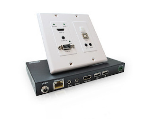 COMPREHENSIVE CONNECTIVITY  CHE-HDBTWP240K                 HDBaseT 4K18G WallPlate HDMI, USB, VGA and Audio Extender TX/RX Kit