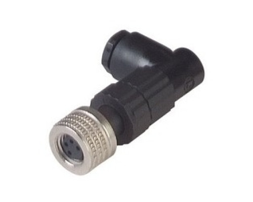 HIRSCHMANN  933369100   ELWIKA 4008 V; Angled Cable Socket, unassembled, strain relief by means of clamping cage, 4 Contacts, Type: M 9.5 x 1, black housing