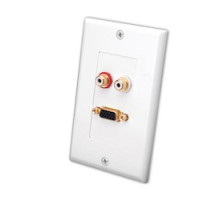 VANCO  281206                 S-VGA and Dual RCA Jacks Décor Wall Plate, White