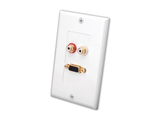 VANCO  281206                 S-VGA and Dual RCA Jacks Décor Wall Plate, White