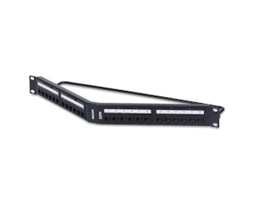 BELDEN RVAPPA2U48BK  10GX REVConnect Angled Patch Panel 48-port, 2U, Black Preloaded