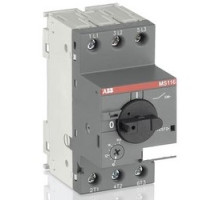 ABB  MS116-2.5   Manual Motor Starter, DIN Rail, Rotary Handle Actuator, ON/OFF Indication, 690 Volt AC, 2.5 Ampere, 0.75 Kilowatt, 50/60 Hertz, 3-Pole, IP20