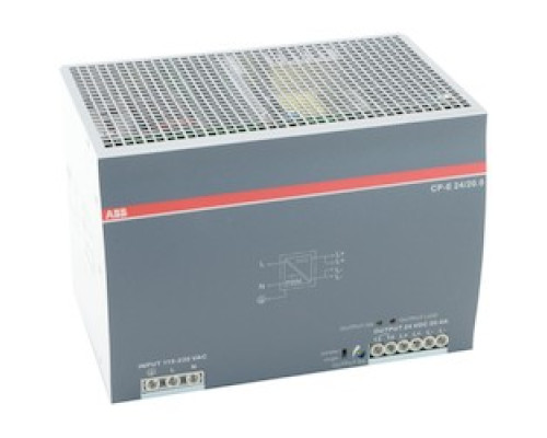 ABB  1SVR427036R0000   Power supply, DIN mount CP-E Range switch mode; 90-264 V AC / 120-375 V DC input, 24 V DC / 20 A output
