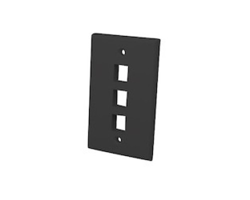 VANCO  820603                 Multi-Media Keystone Wall Plates, 3 Ports & Black