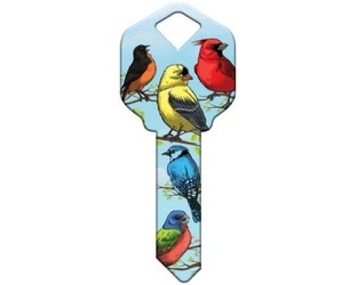 HOWARD KEYS  SC1-HK54                 Decorative Key Blank, Schlage, Birds Design
