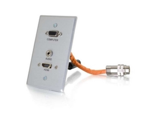 C2G  CG60153  CG60153                 Optical Runner Wallplate Transmitter, 1-Gang, HDMI Female/VGA Female/3.5 MM Stereo Female to RapidRun Optical Female/15-Pin Male, Aluminum
