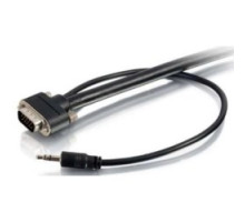 C2G  CG50226  CG50226                 Audio/Video Monitor Cable, In-Wall, VGA Male/3.5 MM Stereo Male to VGA Male/3.5 MM Stereo Male, 2048 x 1536 Resolution, 75 Ohm Impedance, 30 Volt, CMG Rated, 10’ Length, Black