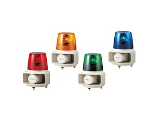 PATLITE USA CORPORATION RT-120E-R+FC015  Rotating warning light with 8-channel alarm with 32 pre-programmed sounds. Red