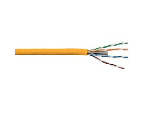 LIBERTY AV  24-4P-L6-EN-YEL-BX   Liberty Category 6 U/UTP Riser Rated Network Cable Features: 4 Twisted Unshielded Pairs In Varying Twist Lengths 23AWG Solid Bare Copper Conductors True 550mhz Positive ACR Sweep For Maximum Performance Riser Rated Lea