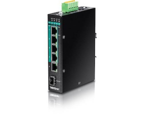 TRENDNET  TI-PG541   5-Port Industrial Gigabit PoE+ Wall-Mounted Front