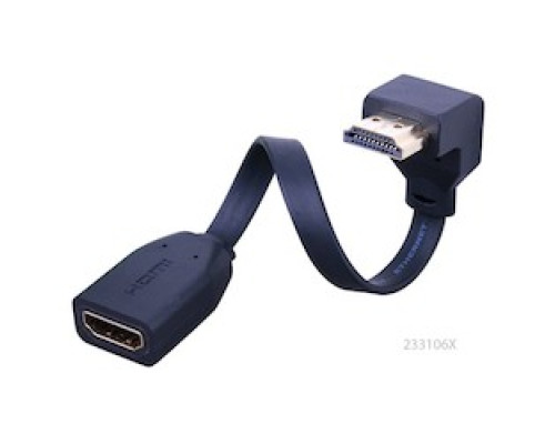VANCO  233106X                 Right Angle Super Flex Flat HDMI High Speed Male to Female Cable - Flat Bottom