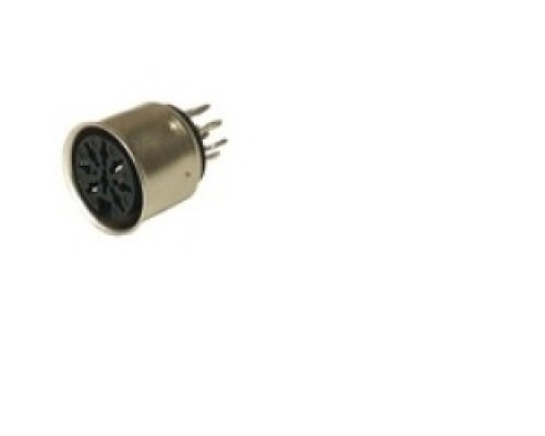 HIRSCHMANN  932664200   MAB 8 SN V; Panel-mounted Socket for PCBs, Plug-in direction parallel to the PCB, 8 contacts, female, DIN 45 326, 4A 34V AC/DC