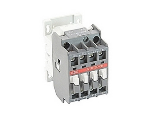 ABB  A16-30-01-81   3 pole, 30 amp, non-reversing across the line contactor with 24V AC coil and 1 NC auxiliary contact