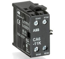 ABB  CA6-11K   Auxiliary Contact, 600 Volt AC/DC, 22 to 10 AWG Stranded, 7 Lb-Inch, 20.3 MM Length x 46.5 MM Width x 48.5 MM Height, IP20, For K6/KC6 Mini Contactor