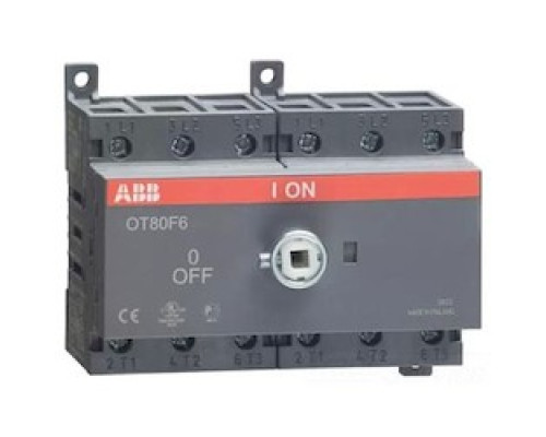 ABB  OT80F6   Front operated switch-disconnector. Types OT 16...125 include protected terminal clamps, IP 20.